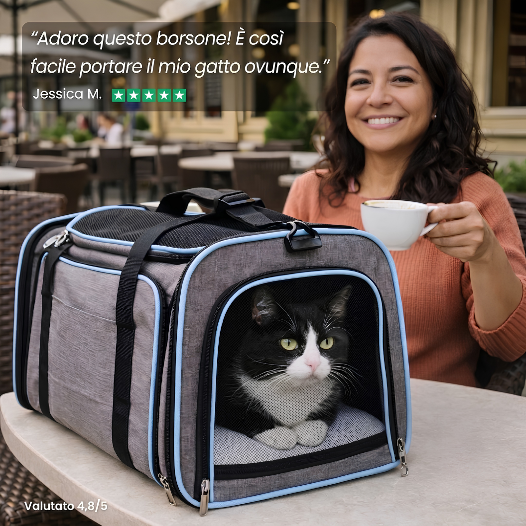 Borsa espandibile per gatti